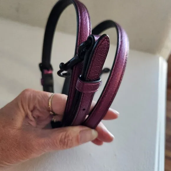 Nwot Coach Mercer Halogram Purple Metallic Shoulder Bag Purse - Picture 12 of 15